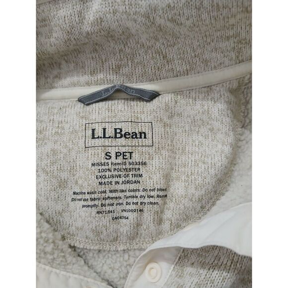 LL. bean Sweater Fleece Pullover Snap T Womens Small cream - Picture 4 of 5
